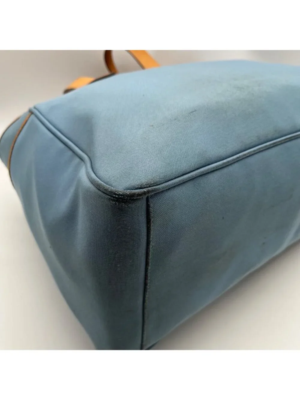 Coach Blue And Tan Fabric Diaper Bag 5975